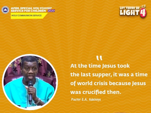 APRIL 2020 HOLY GHOST SERVICE PRAYER POINTS BY PASTOR E A ADEBOYE