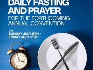 RCCG ANNUAL CONVENTION FASTING AND PRAYERS 31 JULY 2026
