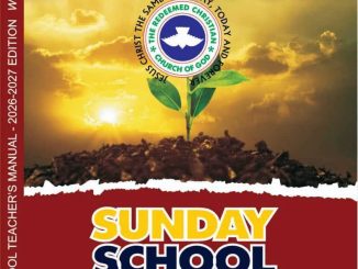 RCCG SUNDAY SCHOOL TEACHER'S MANUAL 25 OCTOBER 2026